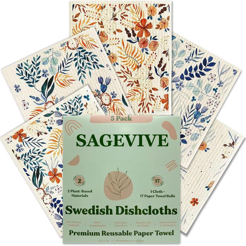 🔥HOT SALE - 49% OFF🔥- Swedish Dishcloths for Kitchen & Cleaning | 5 Pack