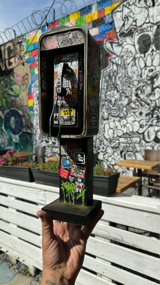 Miniature American Payphone in 1:12 Scale For Action Figure Displays