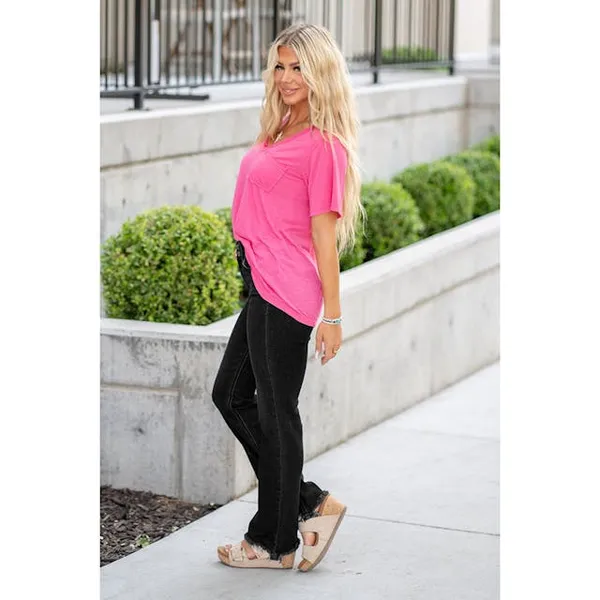 🔥High Rise Non Distressed Vintage Frayed Hem Bootcut Jeans