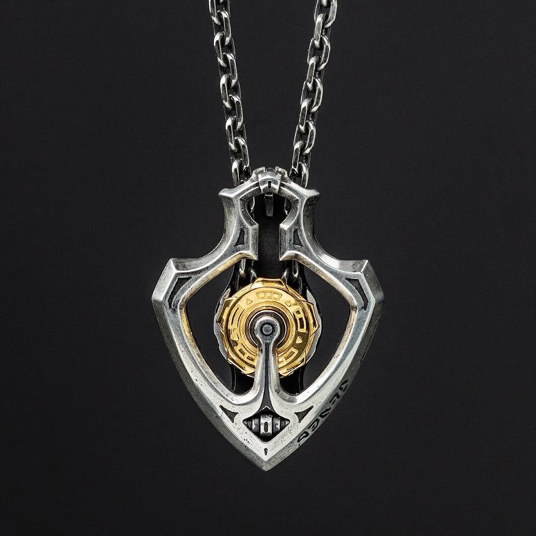 Shuttler Mechanical Rotatable Gear Pendant Necklace