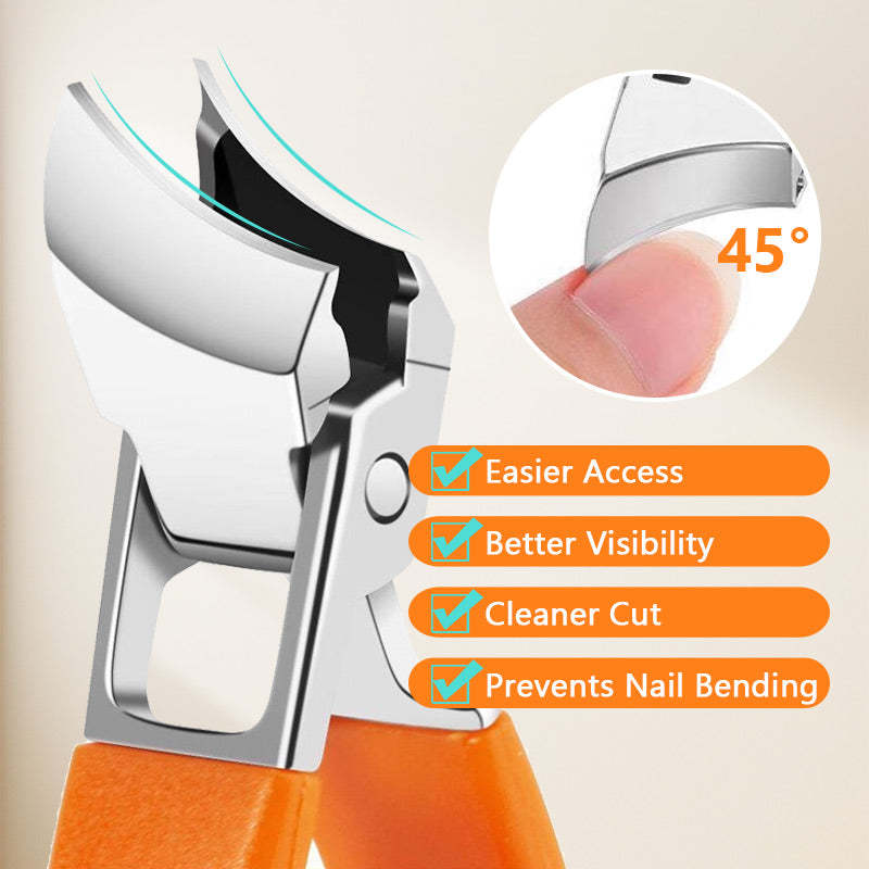 Wide Jaw Splash-proof Angled Nail Clippers