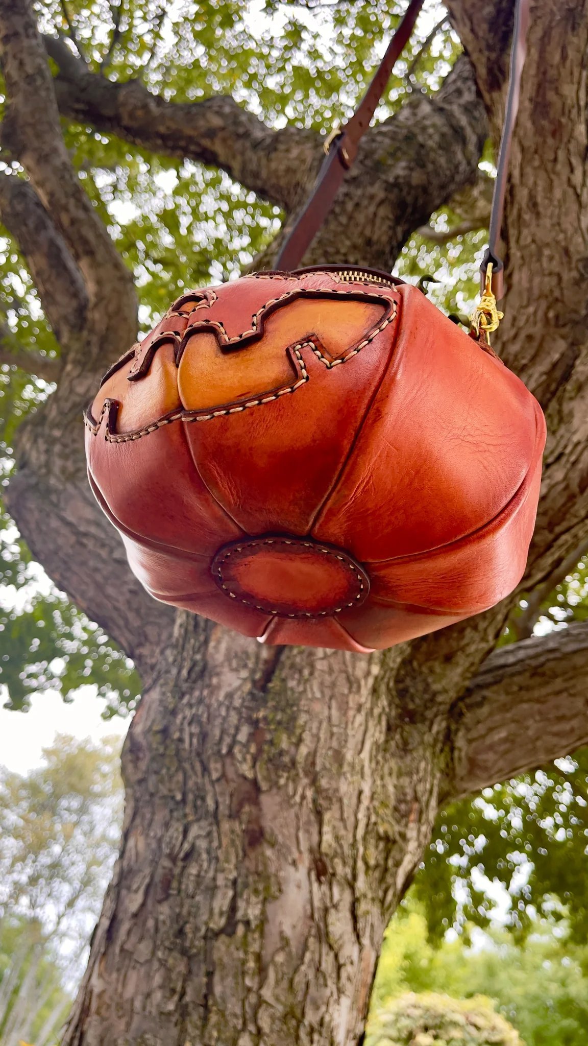 🔥HOT SALE - 49% OFF🔥-🎃The Great Purely handmade leather Pumpkin Bag