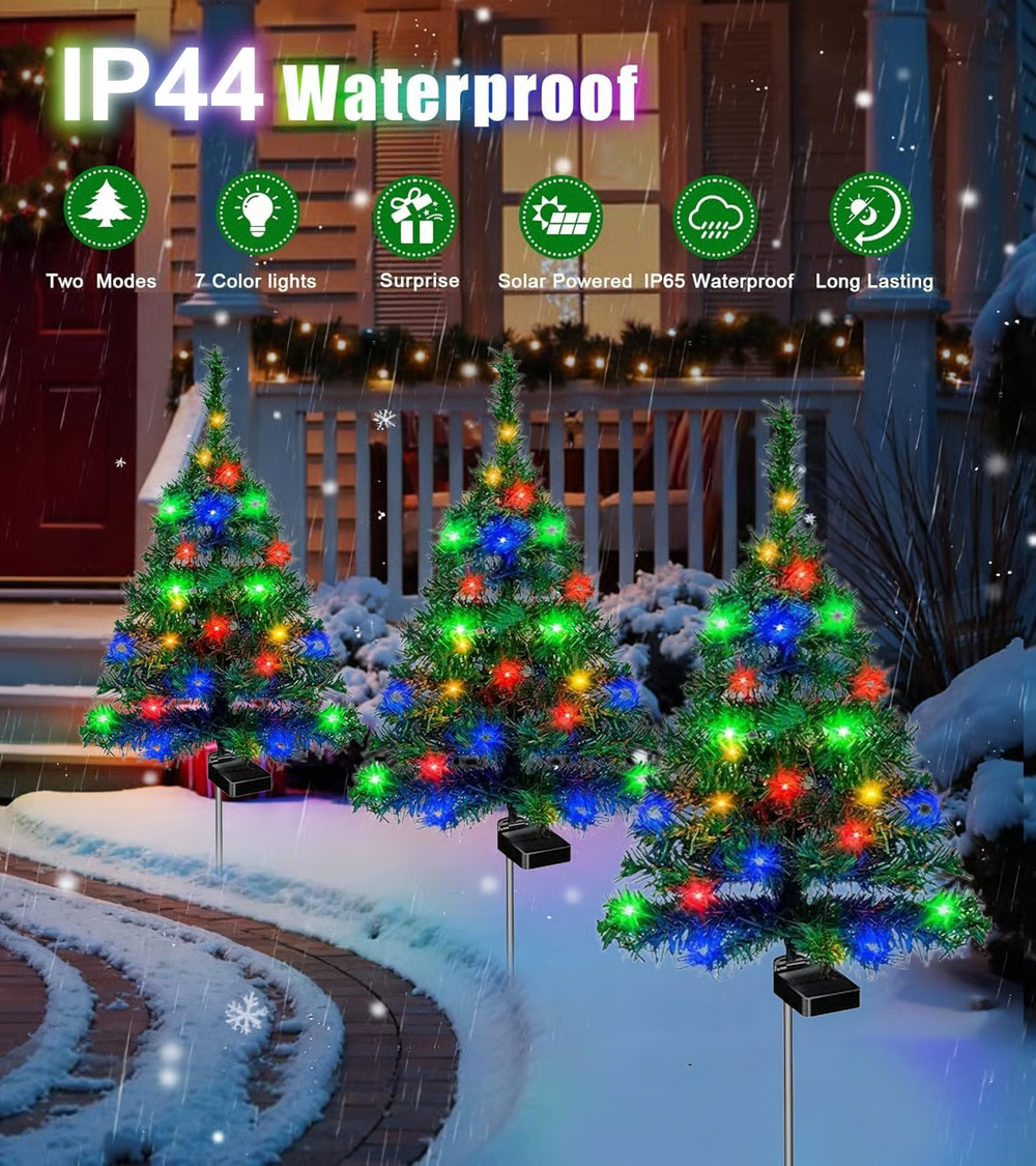 Solar Christmas tree lights holiday decorations, outdoor courtyards, gardens, lawns, small path lights, atmosphere lights