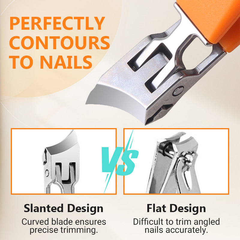 Wide Jaw Splash-proof Angled Nail Clippers