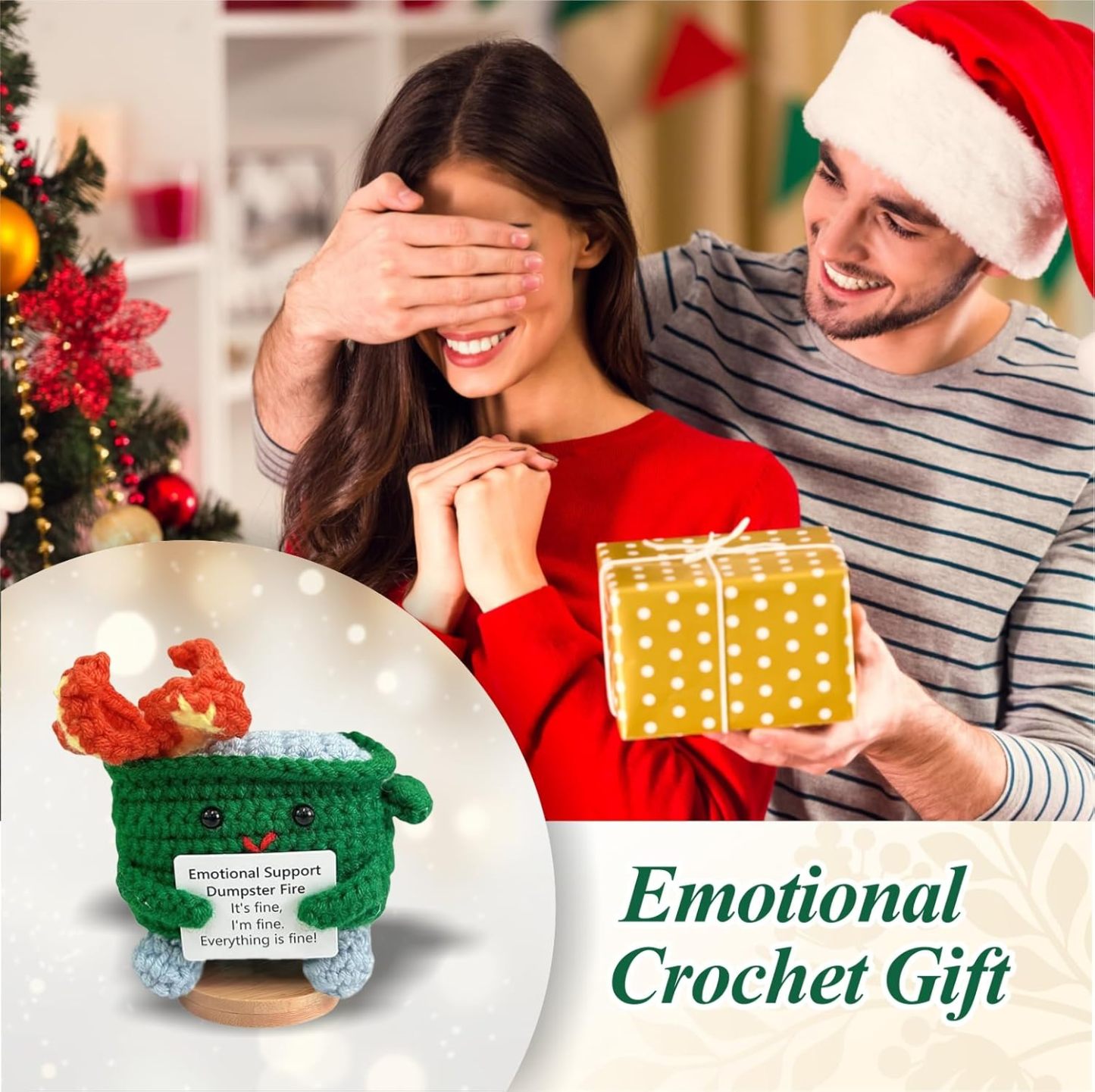 Handmade Crochet Dumpster Fire Doll