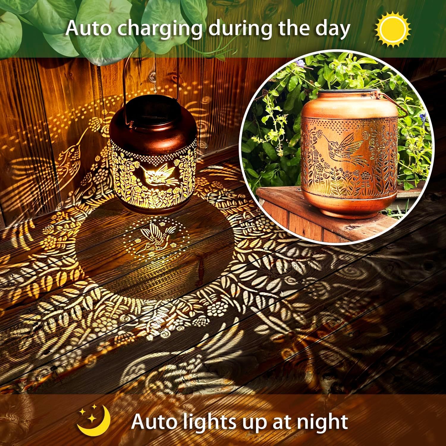 Hummingbird Solar Lanterns for Yard, Patio, Lawn, Tabletop, Pathway, Landscape, Garden Decor