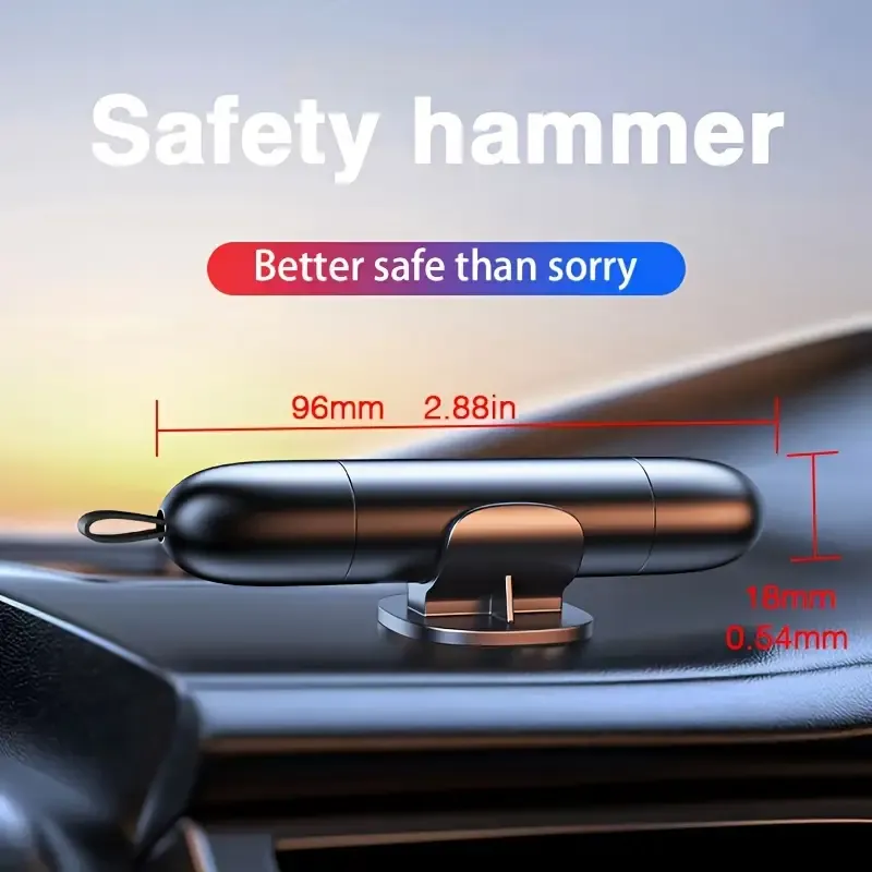 Emergency Car Safety Hammer - Seat Belt Cutter & Window Breaker Keychain, Fit for All Vehicles