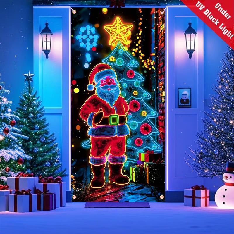 🏆Flash Sale⚡8K+ SOLD! Almost Gone-💥Fluorescent Christmas Door Cover Party Banner