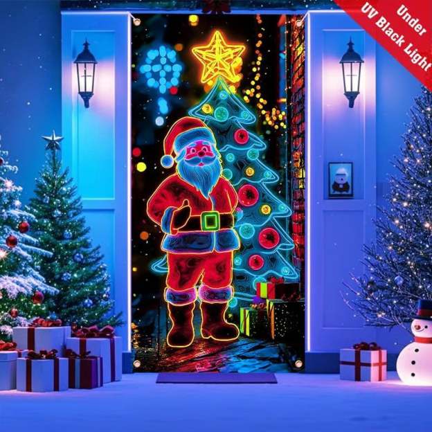 🏆Flash Sale⚡8K+ SOLD! Almost Gone-💥Fluorescent Christmas Door Cover Party Banner