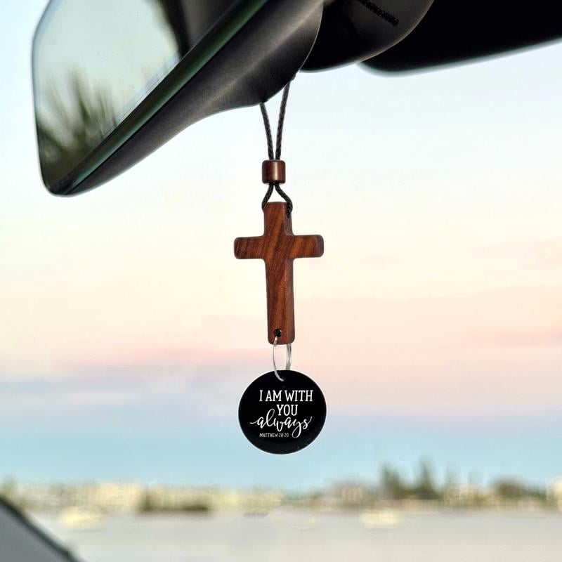 Bible Verse Car Rearview Hanging Cross Ornament