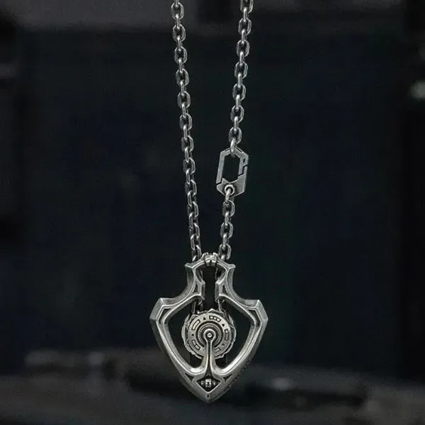 Shuttler Mechanical Rotatable Gear Pendant Necklace
