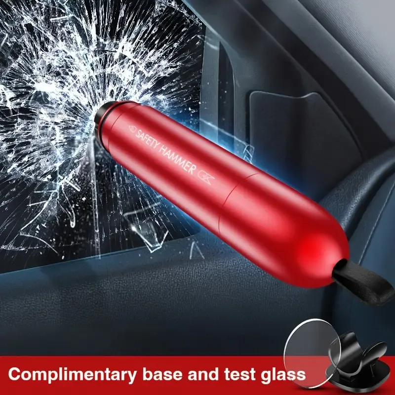 Emergency Car Safety Hammer - Seat Belt Cutter & Window Breaker Keychain, Fit for All Vehicles