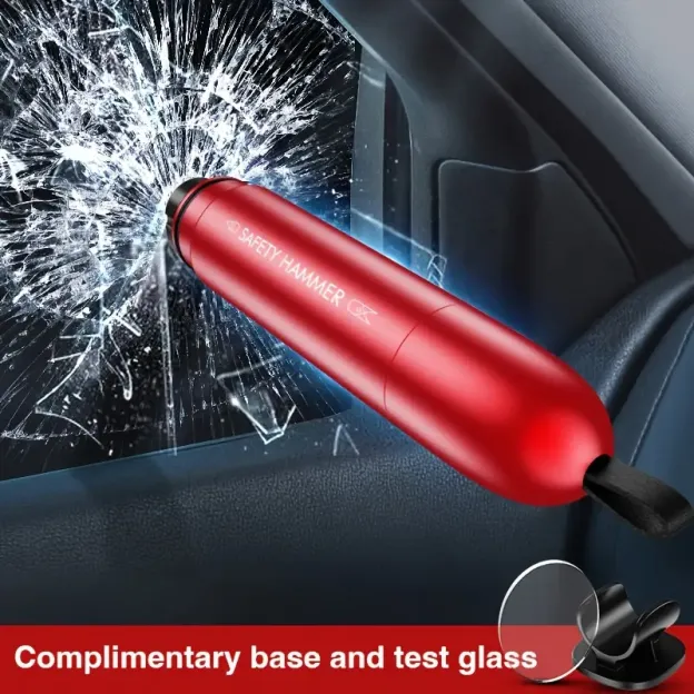 Emergency Car Safety Hammer - Seat Belt Cutter & Window Breaker Keychain, Fit for All Vehicles
