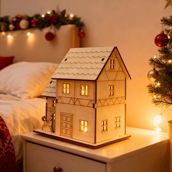 🔥HOT SALE - 49% OFF🔥 -🎄Light-Up Wooden Christmas Village Houses for Crafts