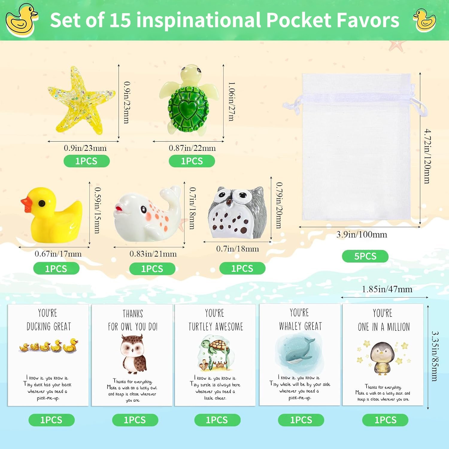 🎁50 Sets Employee Appreciation Gifts - Funny Resin Animals with Thank