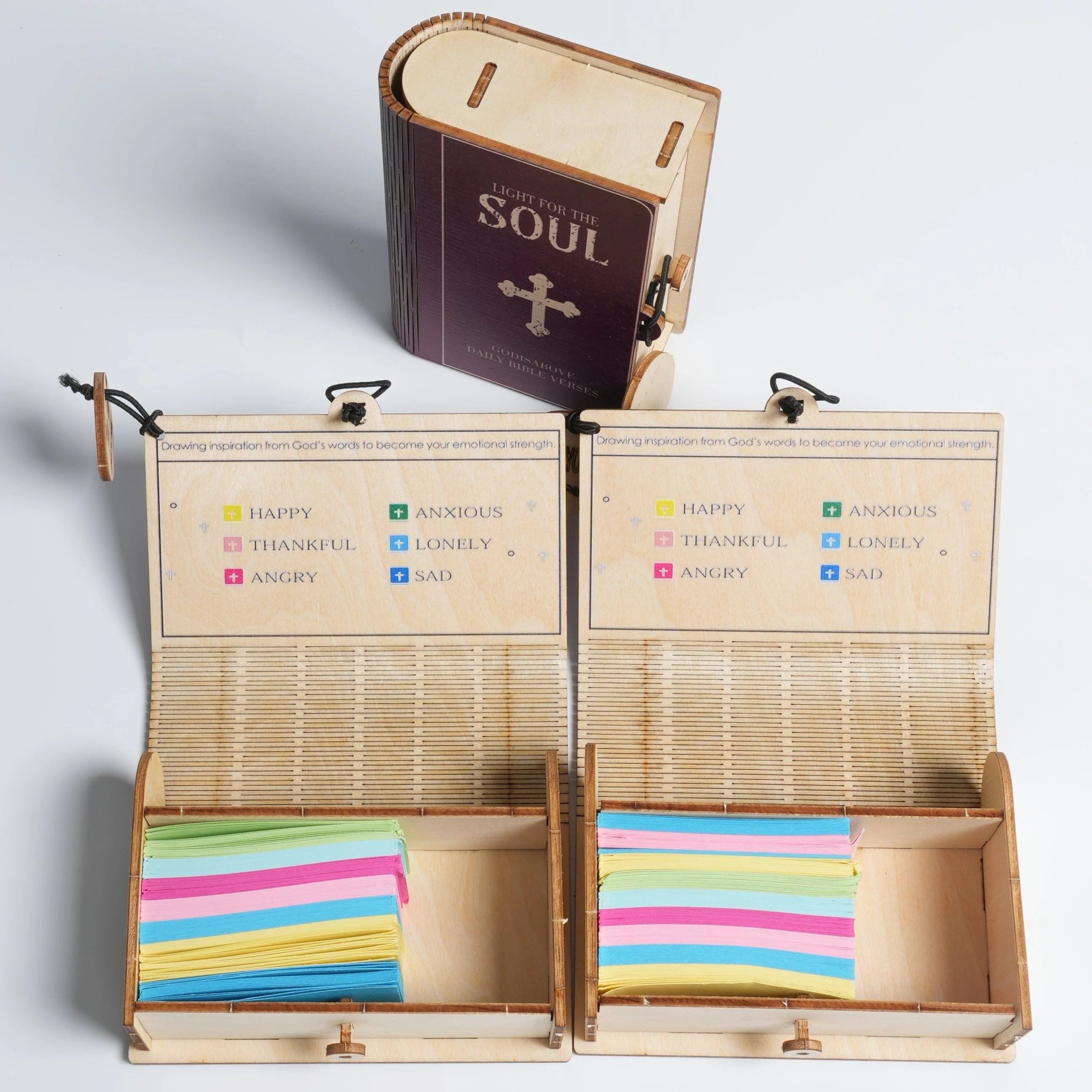 🔥HOT SALE - 49% OFF🔥 - ✝️Handmade Wooden Bible Verses Box - Daily Bible Verses (🎁 A Reminder of God's Words💖)