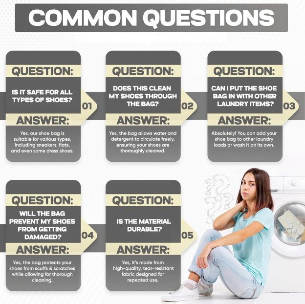 Shoe Washing Machine Bag | Laundry Shoe Bag for Washer and Dryer - Reusable Sneaker Washing Machine Bag - Suitable for All Footwear Types and Sizes | Fits One Full-Size Pair of Shoes