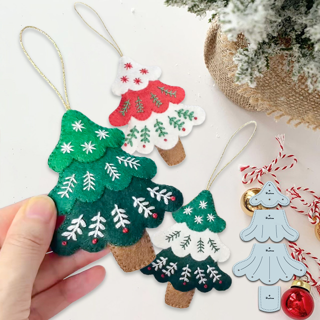 🔥HOT SALE - 49% OFF🔥-DIY Felt Christmas Tree Ornament Sewing Template – With Tutorial