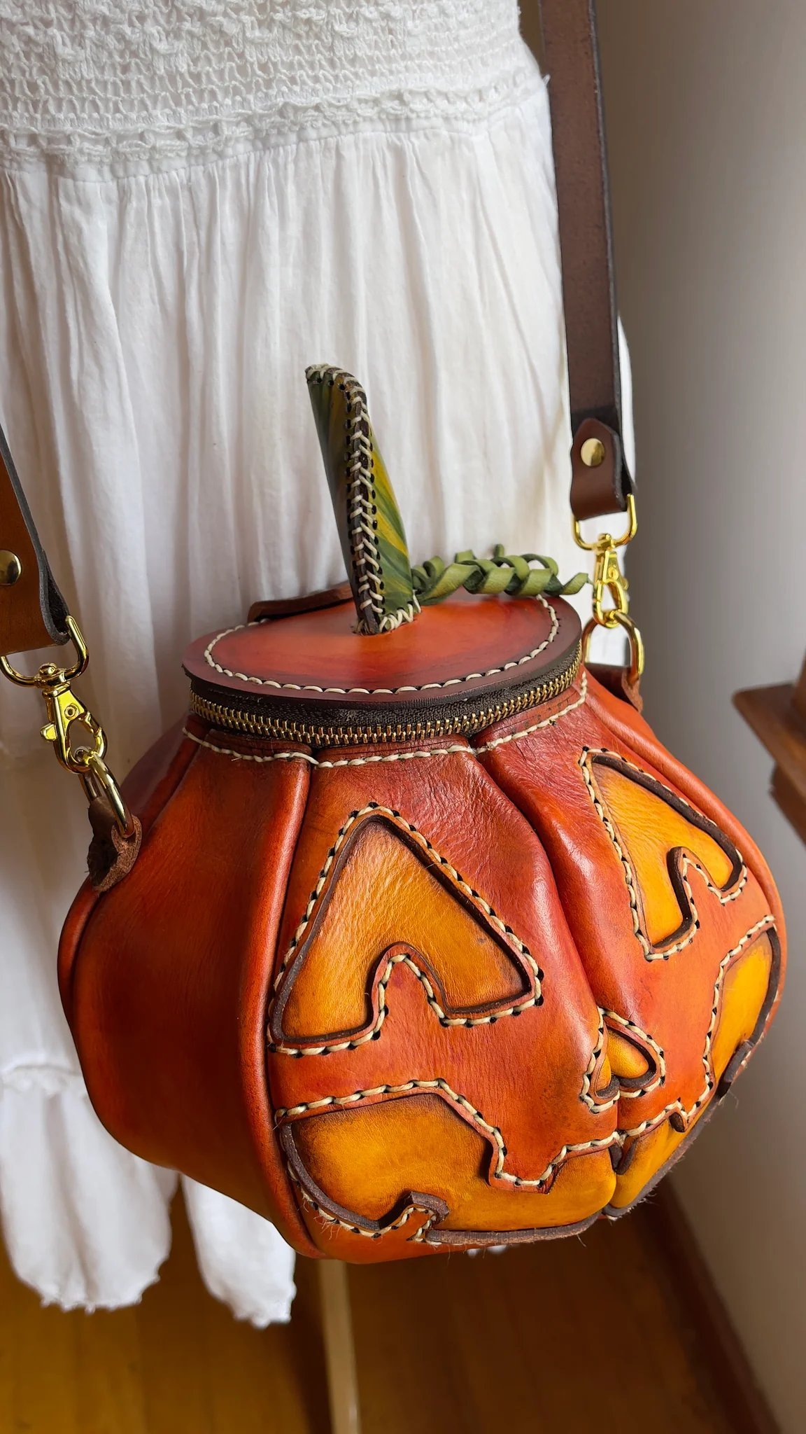 🔥HOT SALE - 49% OFF🔥-🎃The Great Purely handmade leather Pumpkin Bag