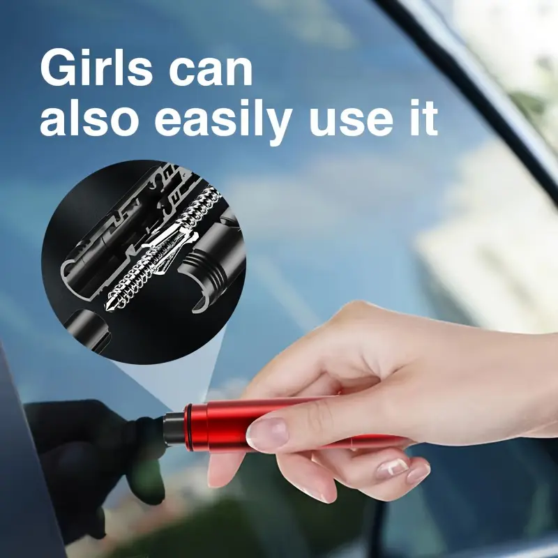 Emergency Car Safety Hammer - Seat Belt Cutter & Window Breaker Keychain, Fit for All Vehicles