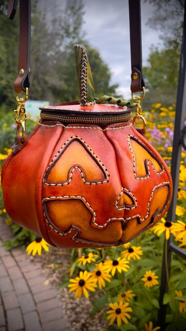 🔥HOT SALE - 49% OFF🔥-🎃The Great Purely handmade leather Pumpkin Bag
