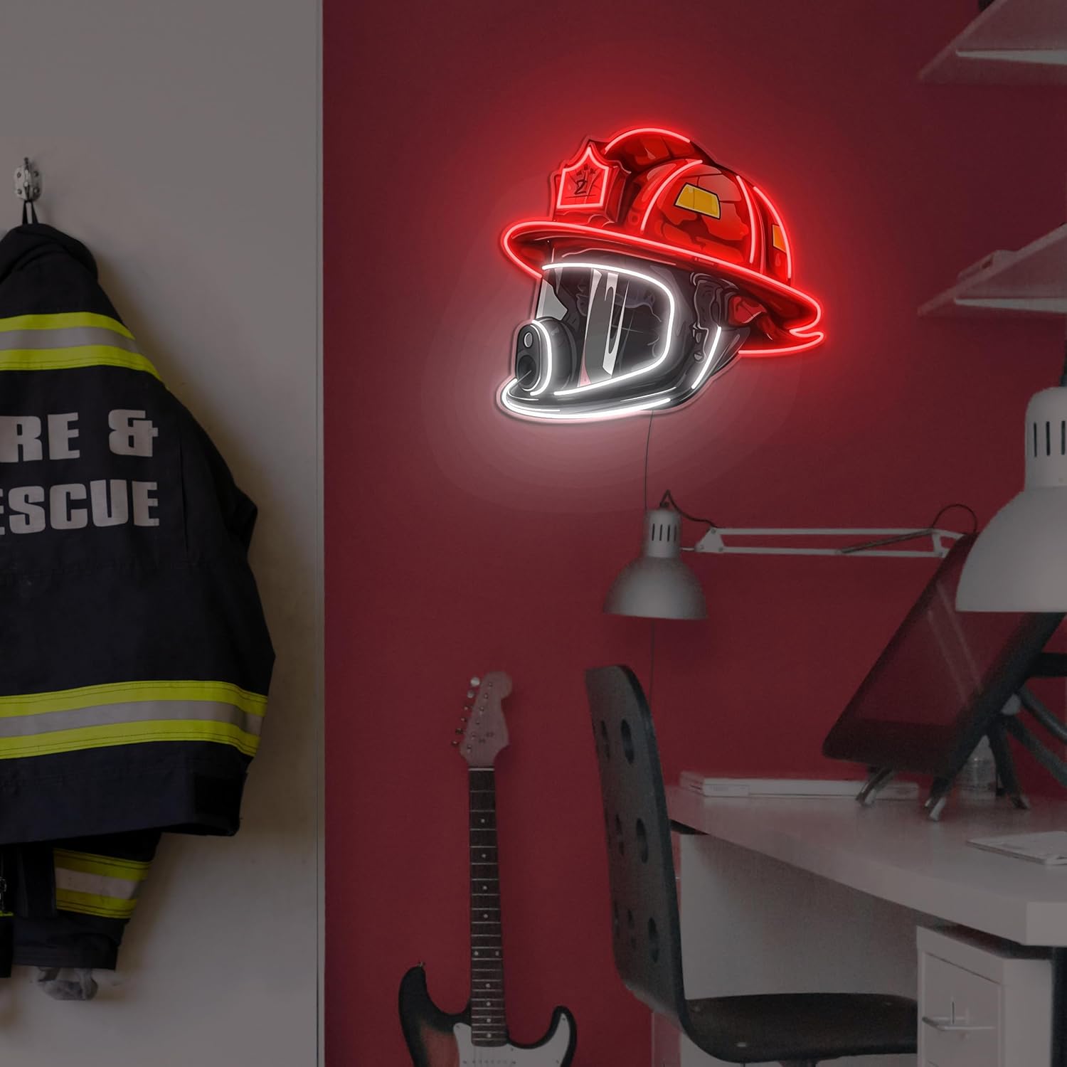 🧑‍🚒Firefighter Helmet Neon Sign🎁