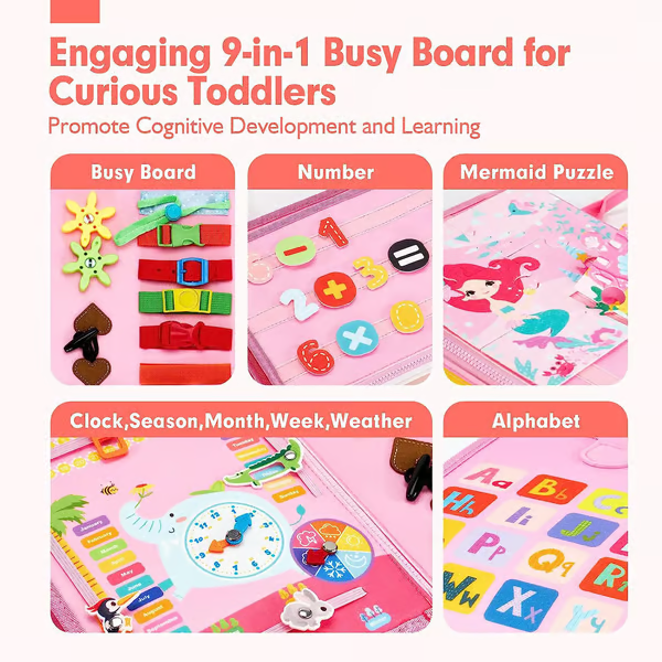 🔥Clearance Sale - 49% OFF🔥 Toddler Busy Board | Preschool Learning Activities | Gift for Kids🎁