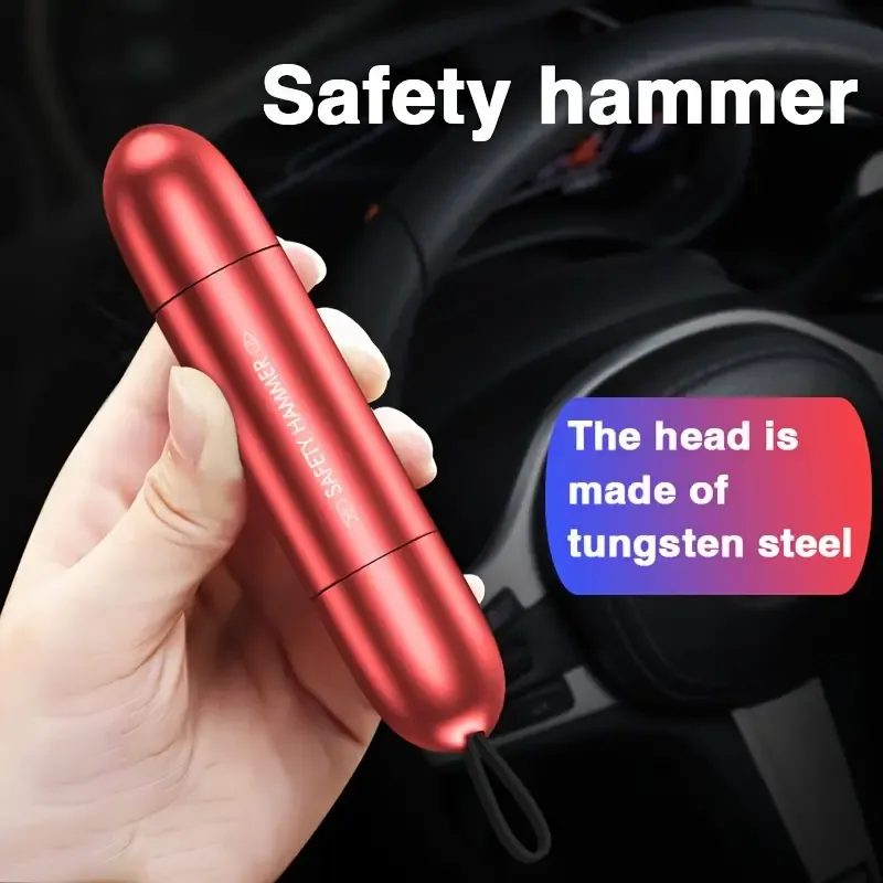 Emergency Car Safety Hammer - Seat Belt Cutter & Window Breaker Keychain, Fit for All Vehicles