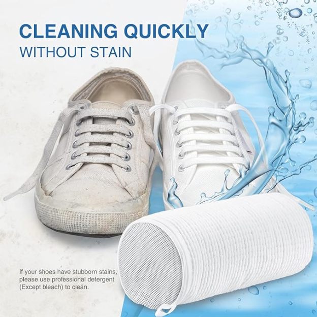 Shoe Washing Machine Bag | Laundry Shoe Bag for Washer and Dryer - Reusable Sneaker Washing Machine Bag - Suitable for All Footwear Types and Sizes | Fits One Full-Size Pair of Shoes