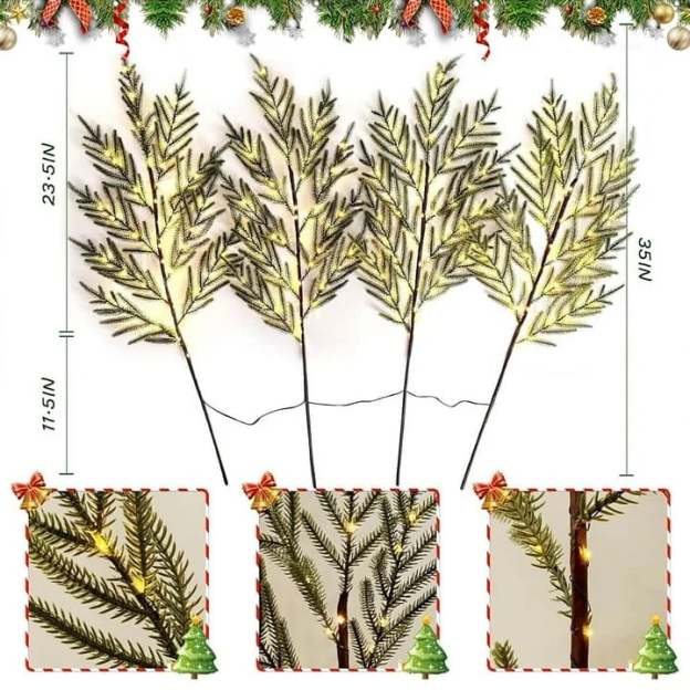 🔥HOT SALE - 49% OFF🔥-🎄 35" Christmas Lighted Norfolk Pine Branches