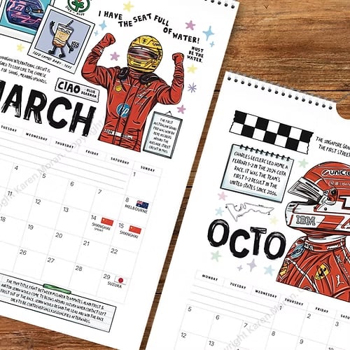 🔥LAST DAY 49% OFF - 🏎️📅F1 Scrapbook Race Calendar 2026 — The Ultimate Fan’s Race-Ready Wall Calendar