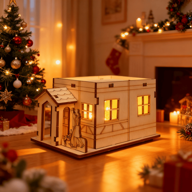 🔥HOT SALE - 49% OFF🔥 -🎄Light-Up Wooden Christmas Village Houses for Crafts
