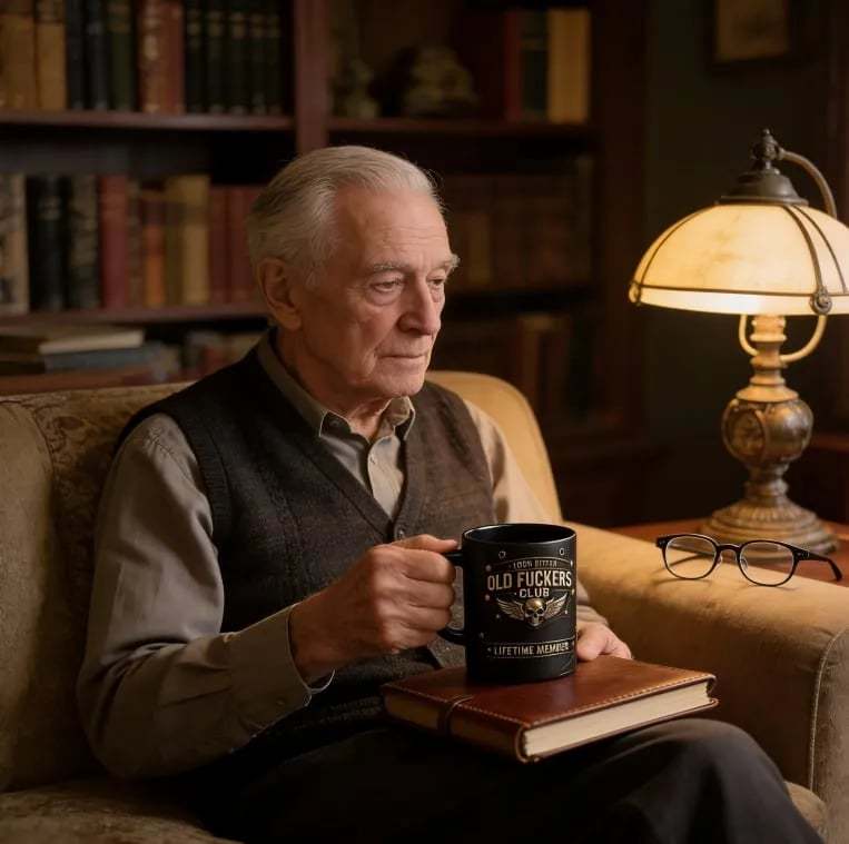 ☕ OLD FUCKERS CLUBTM Mug - 100% Bitter, Always Real. Lifetime Member. 😎💀