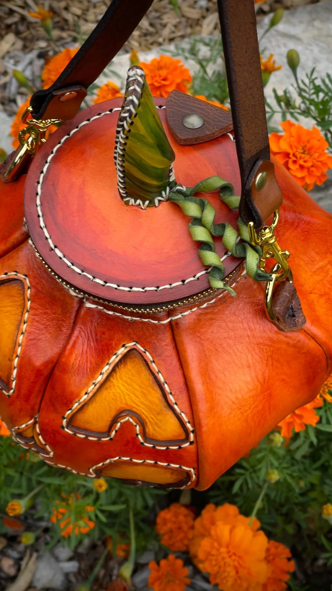 🔥HOT SALE - 49% OFF🔥-🎃The Great Purely handmade leather Pumpkin Bag