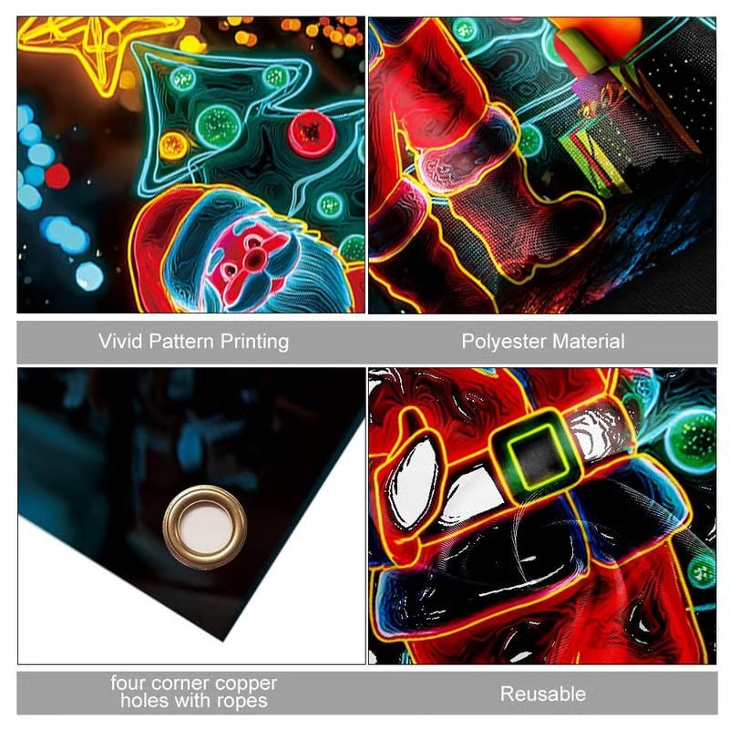 🏆Flash Sale⚡8K+ SOLD! Almost Gone-💥Fluorescent Christmas Door Cover Party Banner