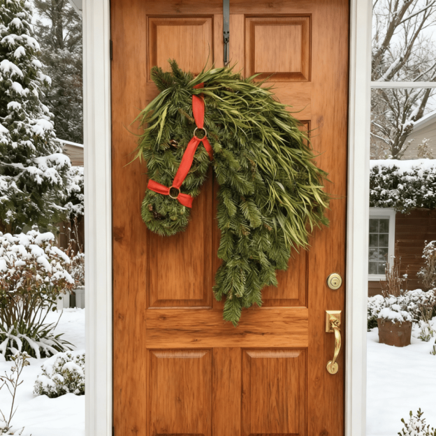 🔥HOT SALE - 49% OFF🔥-🐴Horse Head Wreath – Rustic Farmhouse Equestrian Door Decor✨