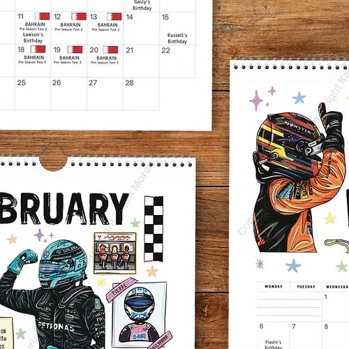 🔥LAST DAY 49% OFF - 🏎️📅F1 Scrapbook Race Calendar 2026 — The Ultimate Fan’s Race-Ready Wall Calendar