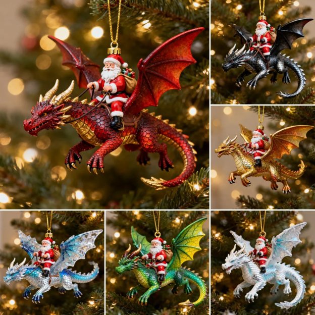🔥HOT SALE - 49% OFF🔥🎄Santa’s Dragon Riders Ornament Collection