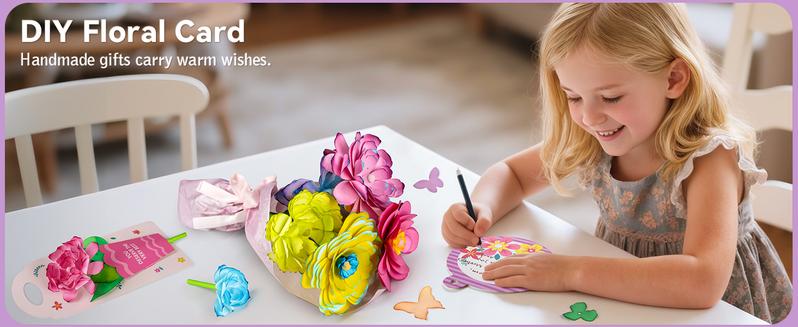 Mimiblooms Paper Flower Craft Kit, Color Changing Flowers Educational Science Toys Gift for Kids Fun Hands On Activities