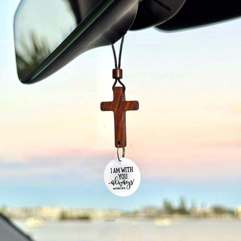 Bible Verse Car Rearview Hanging Cross Ornament