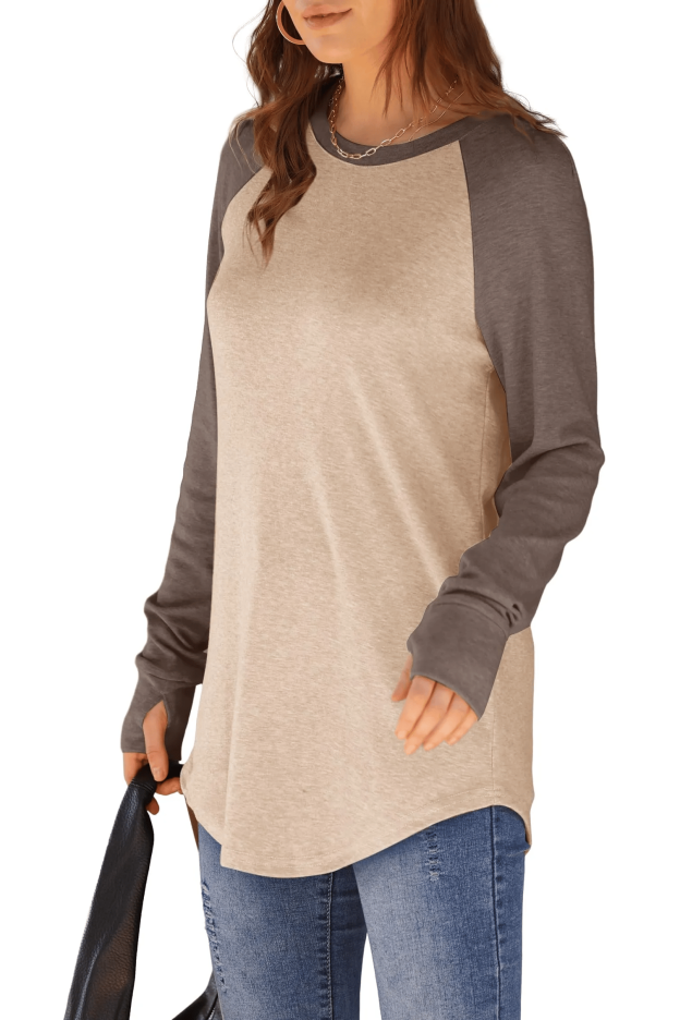 🔥HOT SALE - 49% OFF🔥- Womens Long Sleeve Thumb Hole Shirts Tunic Tops to Wear with Leggings