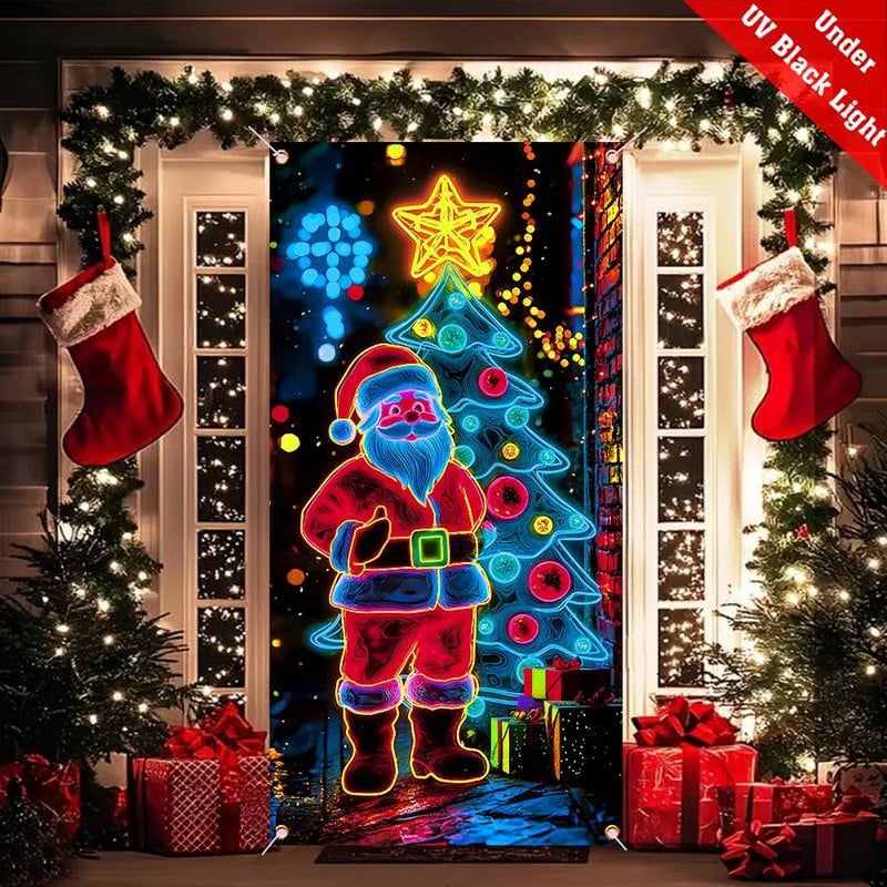 🏆Flash Sale⚡8K+ SOLD! Almost Gone-💥Fluorescent Christmas Door Cover Party Banner