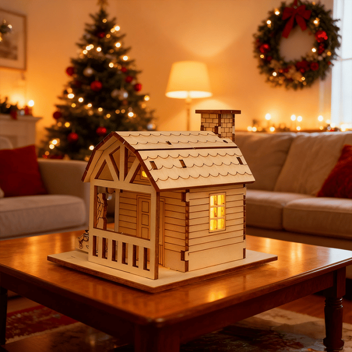 🔥HOT SALE - 49% OFF🔥 -🎄Light-Up Wooden Christmas Village Houses for Crafts