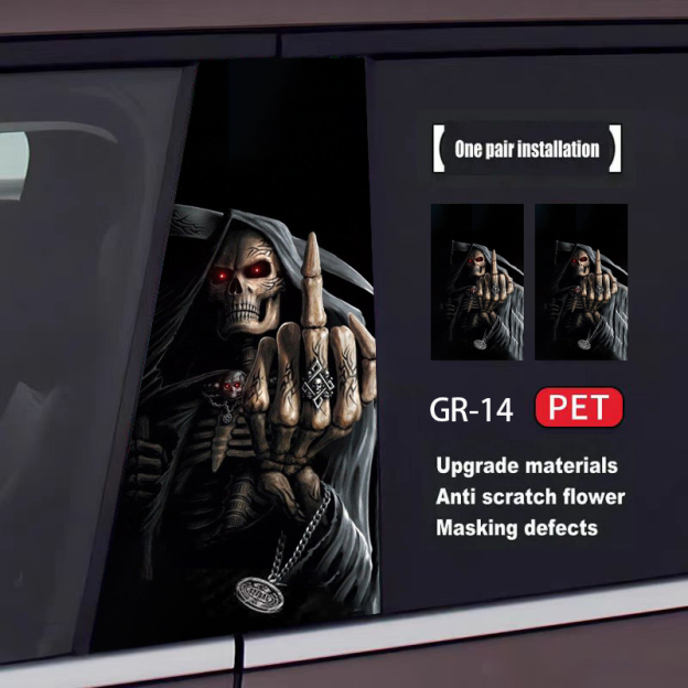 Skull Series Car Door Sticker(2pcs)