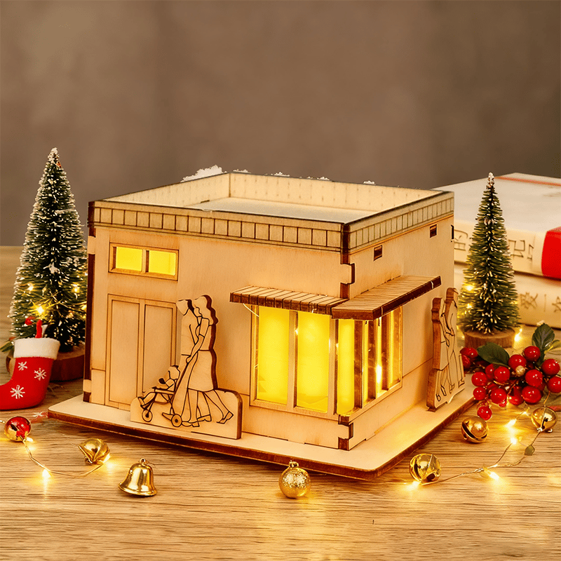 🔥HOT SALE - 49% OFF🔥 -🎄Light-Up Wooden Christmas Village Houses for Crafts