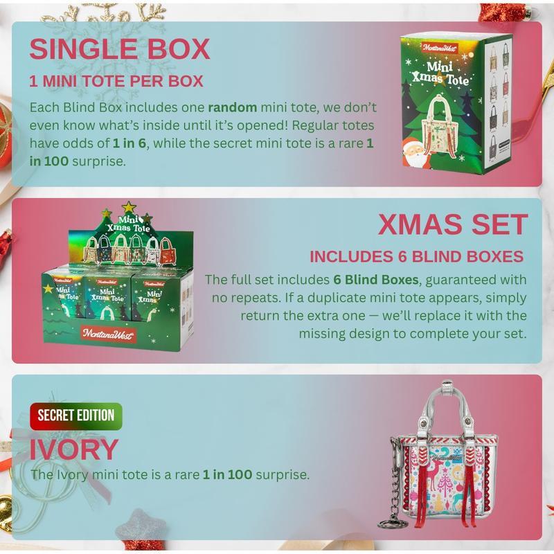 🔥LAST DAY 50% OFF🎄Montana West Mini Xmas Tote Blind Box Gift for Holiday Suprises