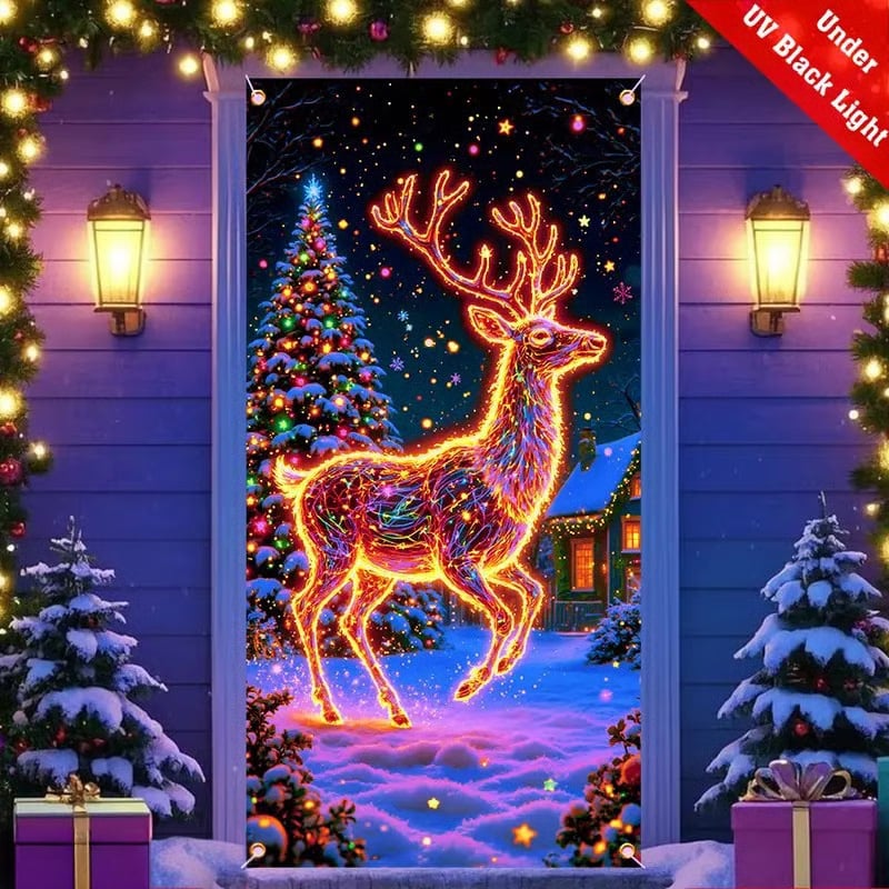 🏆Flash Sale⚡8K+ SOLD! Almost Gone-💥Fluorescent Christmas Door Cover Party Banner