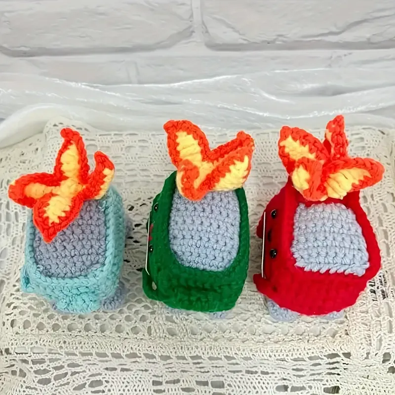 Handmade Crochet Dumpster Fire Doll