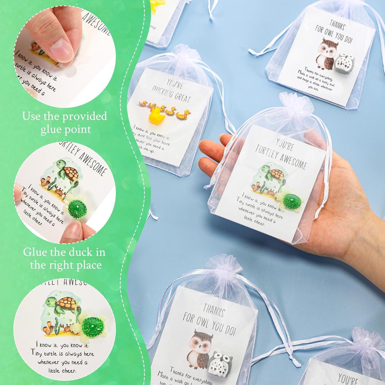 🎁50 Sets Employee Appreciation Gifts - Funny Resin Animals with Thank You Cards (150 PCS)