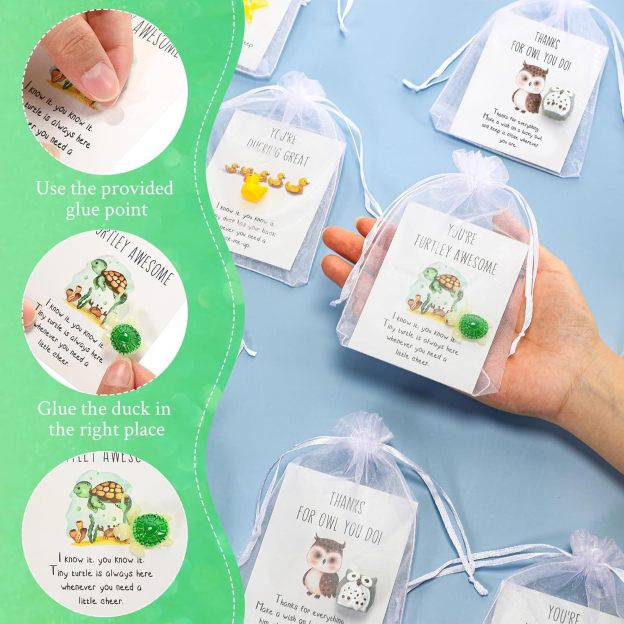 🎁50 Sets Employee Appreciation Gifts - Funny Resin Animals with Thank You Cards (150 PCS)